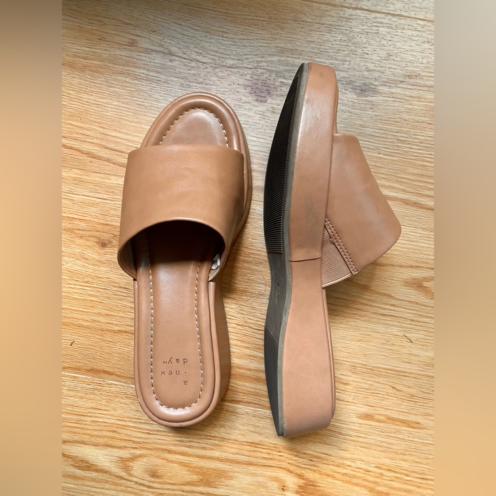 Brown platform sandals